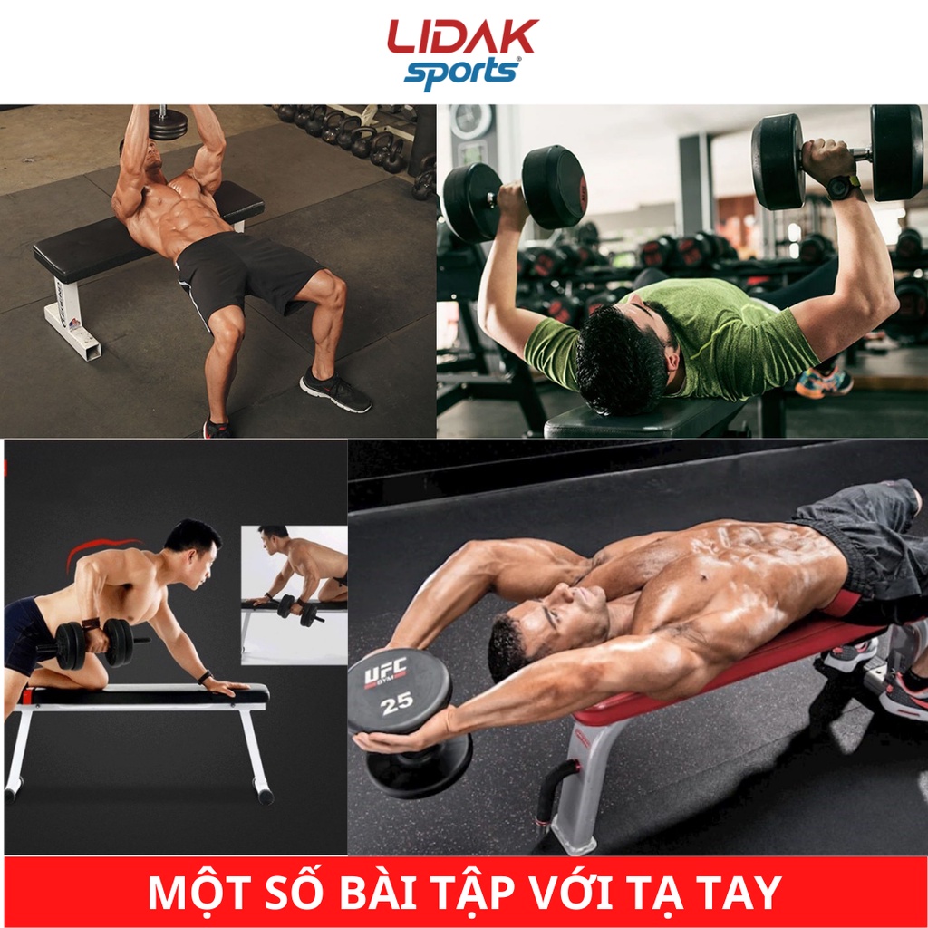 Ghế vớt tạ ghế tạ Xuki chính hãng loại dài, khung ghế sơn tĩnh điện nệm ghế dầy bọc da bền đẹp - LIDAK SPORT