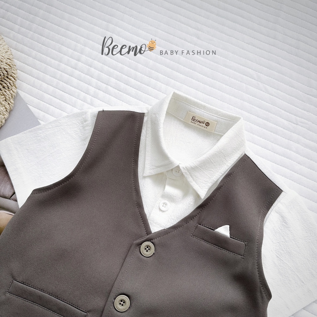 Set sơ mi gile công tử Beemo cho bé trai