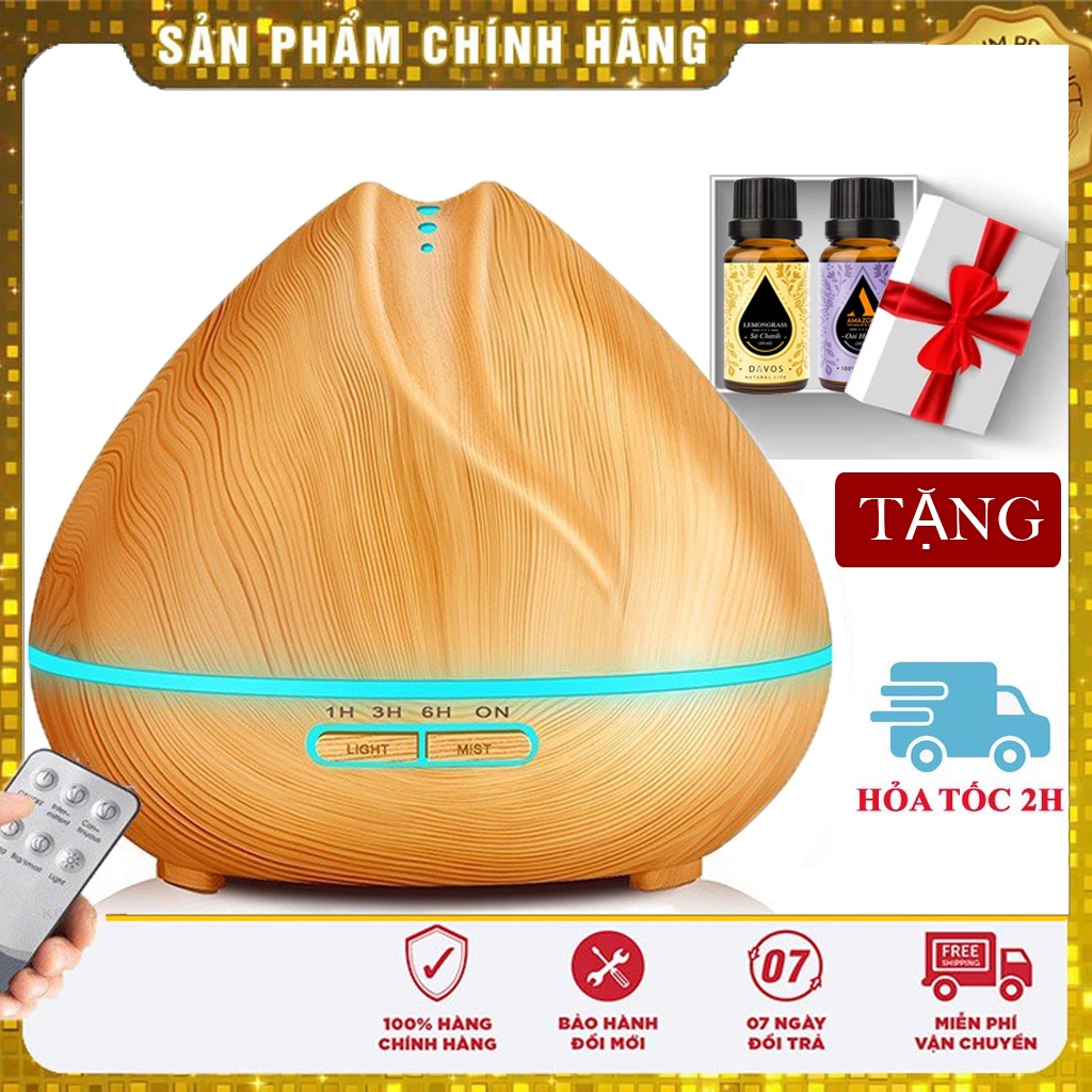 Máy xông tinh dầu phòng ngủ, máy phun sương, máy khuếch tán tinh dầu, HÌNH BÚP SEN cao cấp - Bảo hành 6 tháng