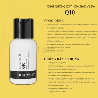 (BILL CANADA) Chất chống Oxy hóa,bảo vệ da Q10 -The INKEY List-