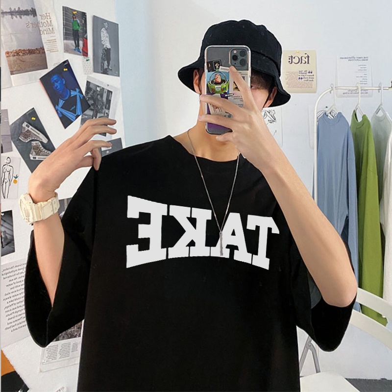 Áo thun unisex BEEYANBUY tay lỡ in chữ oversize 100% từ cotton thời trang cao cấp