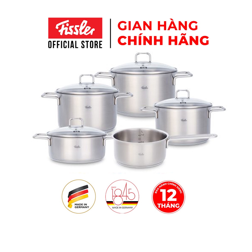 Bộ nồi 5 món Fissler Hamburg - Hàng chính hãng 100% Bảo hành 24 tháng