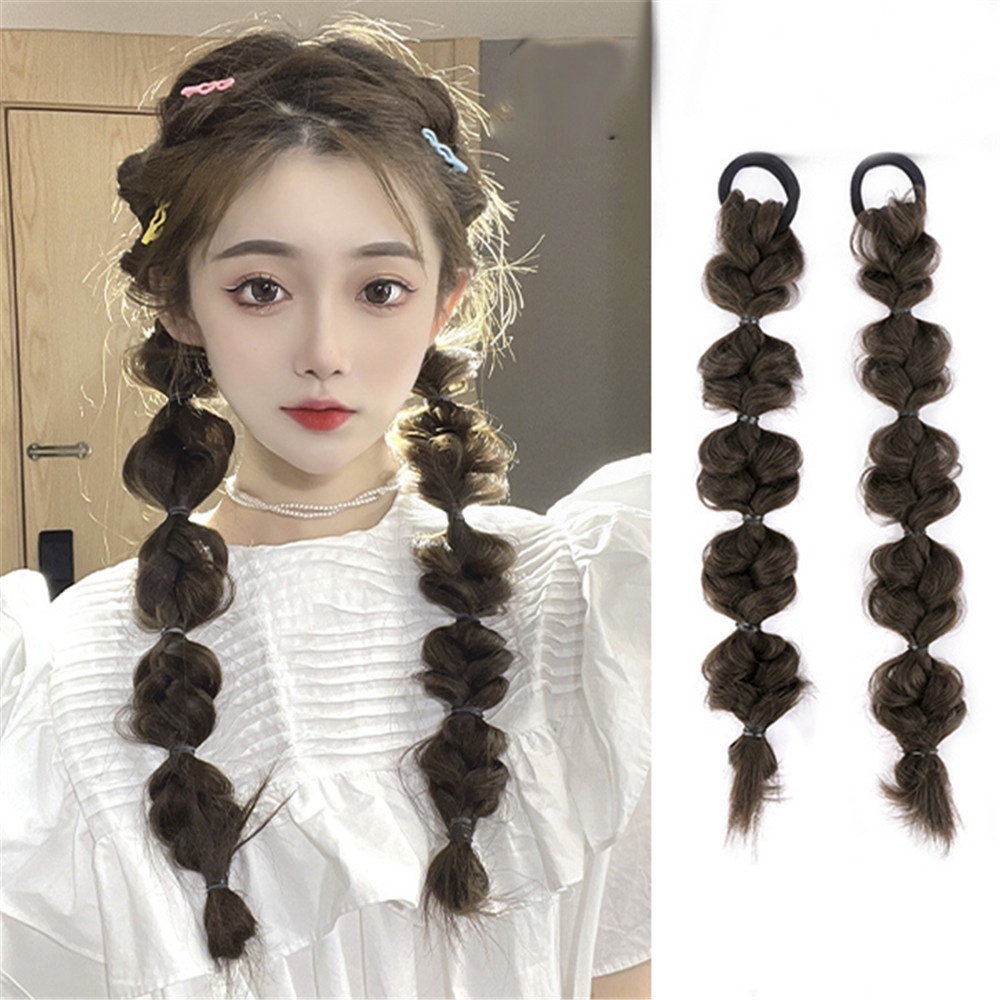 1 Đuôi Ngựa Giả Dạng Tết Nhiều Màu Dễ Thương