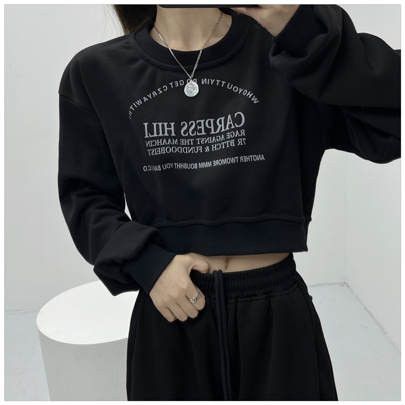 Áo Sweater Lông Nhung Dáng Rộng In Hoạ Tiết Vintage Thời Trang Mùa Thu Cho Nữ