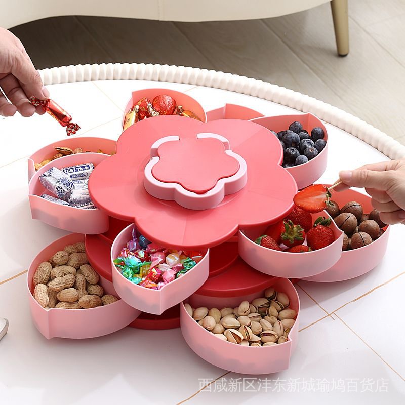 Hàng Mới Về Mới Hộp Đựng Trái Cây / Kẹo / Trái Cây Khô Nhiều Tầng Có Nắp Đậy Kín Phong Cách Hàn Quốc  IMGJ
