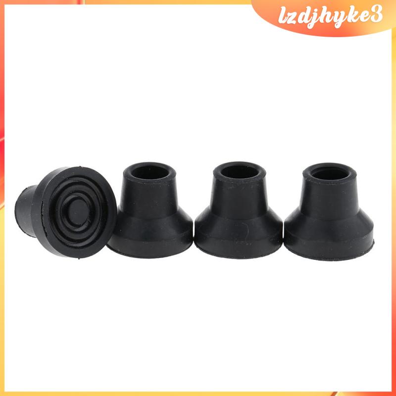 [Hàng mới về] Set 4 đầu bọc gậy đi bộ bằng cao su chống trượt màu đen 16mm