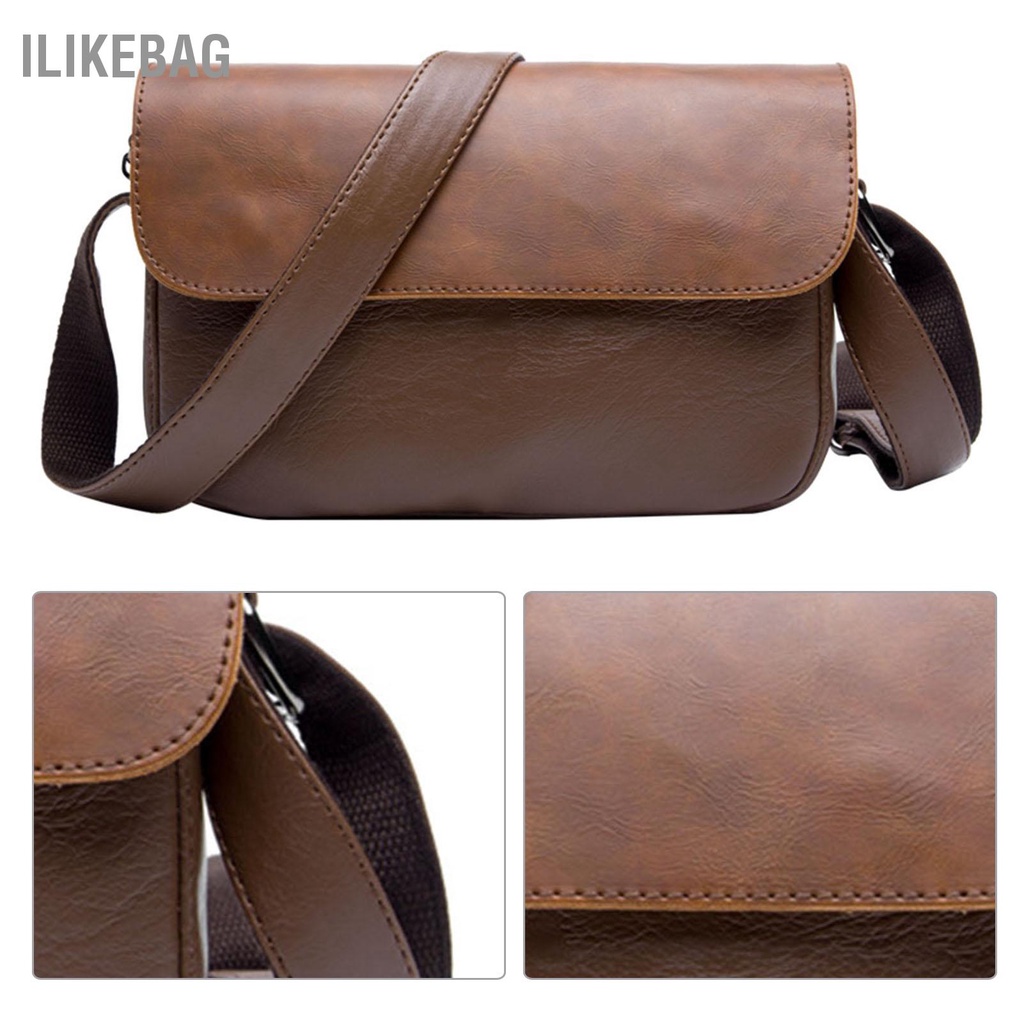 Có thể bán buôn Túi Đeo Vai Nam Phong Cách Cổ Điển Bằng Da PU Chéo Nhỏ Dành Cho Doanh Nhân Du Lịch Đi Lại Hàng Ngày Ilikebag Hàng giao ngay