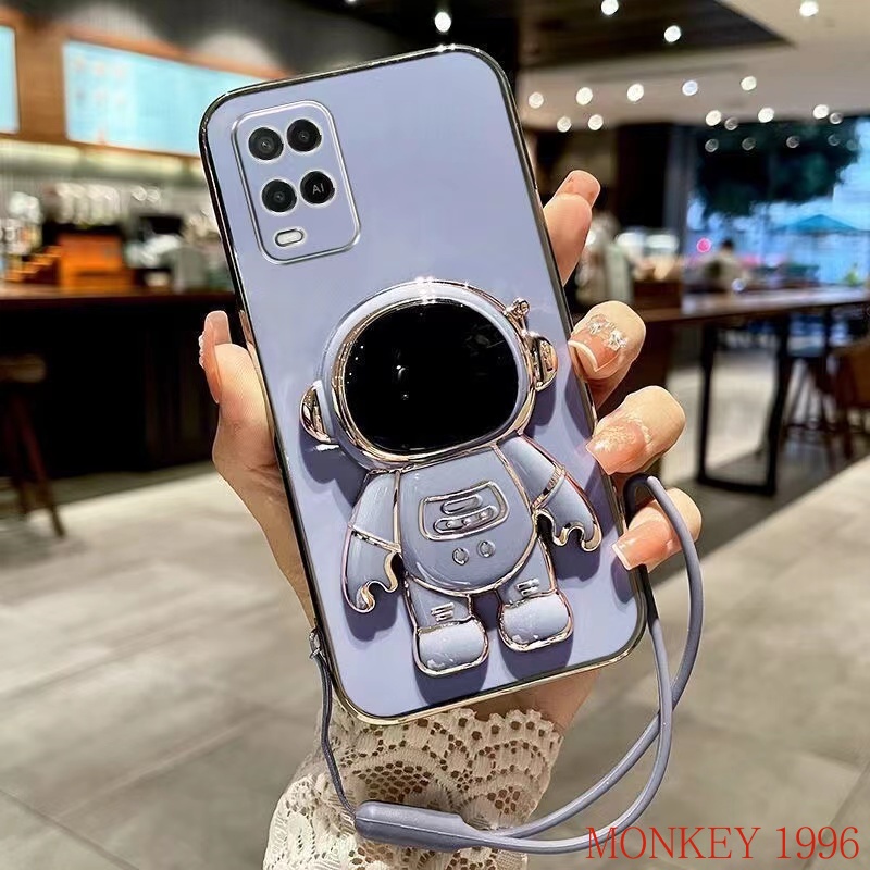 ốp điện thoại oppo A54 ốp lưng OPPO A94 Ốp Điện Thoại Màu Trơn Có Giá Đỡ Hình Thỏ Cho OPPO A54 A5S F9 A7 A12 A15 A15S A55 A9 2020 A5 2020 yhy