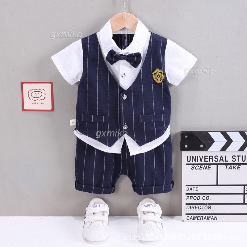 Bộ Quần Áo Vest Lịch Lãm Cho Bé Trai 1 2 3 Tuổi