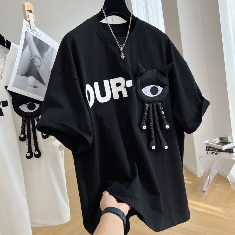 Áo Thun Cotton Tay Ngắn Dáng Rộng Phong Cách Châu Âu Thời Trang Mùa Hè Cho Nữ