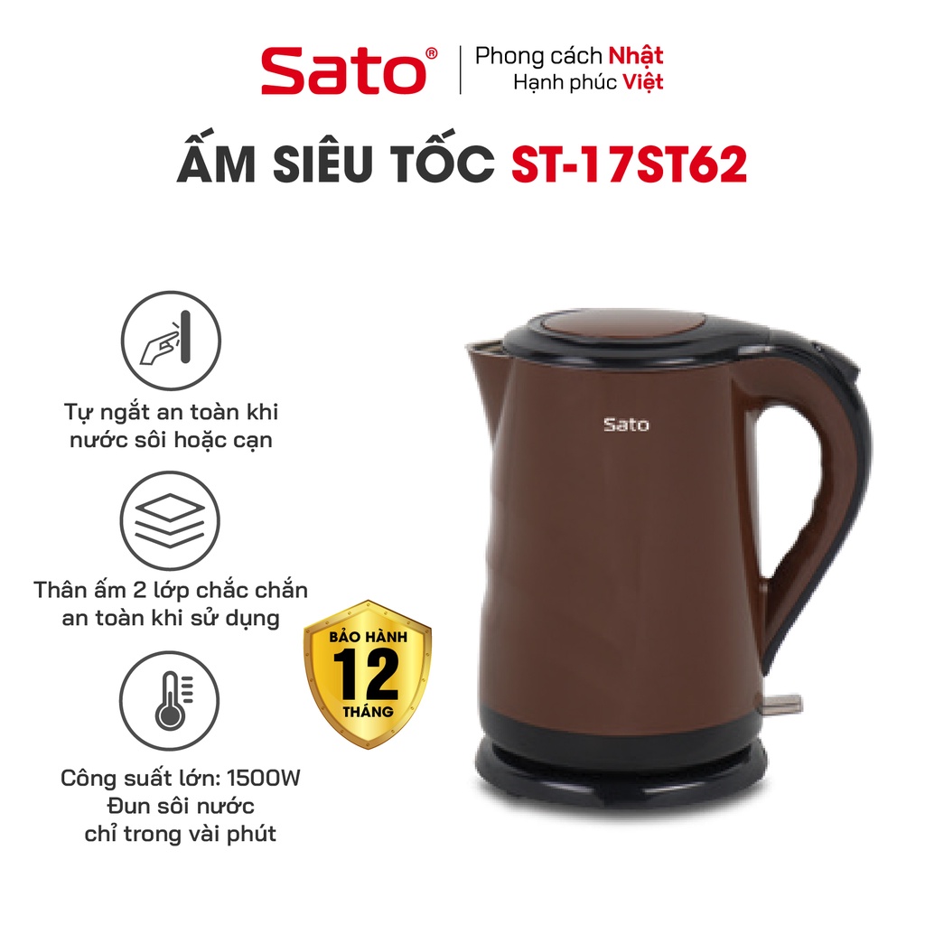 Ấm siêu tốc SATO 1.8L ST-17ST62