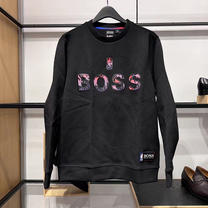 Áo Sweater Cổ Thuyền Tay Dài Đơn Giản Thoải Mái Và Năng Lượng NBA Cobranded Cho Nam