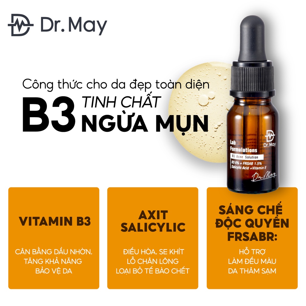 Tinh chất Dr.May B3 giảm mụn dầu nhờn 10ml