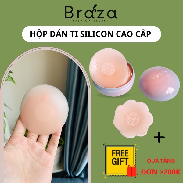 Miếng dán ngực silicon dùng che vùng nhũ hoa miếng dán ngực hàng loại 1 không lộ viền dính siêu chắc bản 7cm