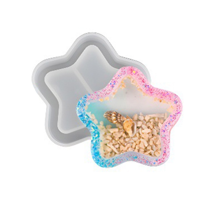 Khuôn Silicone Bóng Làm Móc Khóa / Trang Sức Hình Trăng Sao Phối Cát Chảy DIY