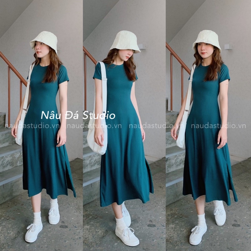 ĐẦM BODY THUN GÂN  - NÂU ĐÁ STUDIO.