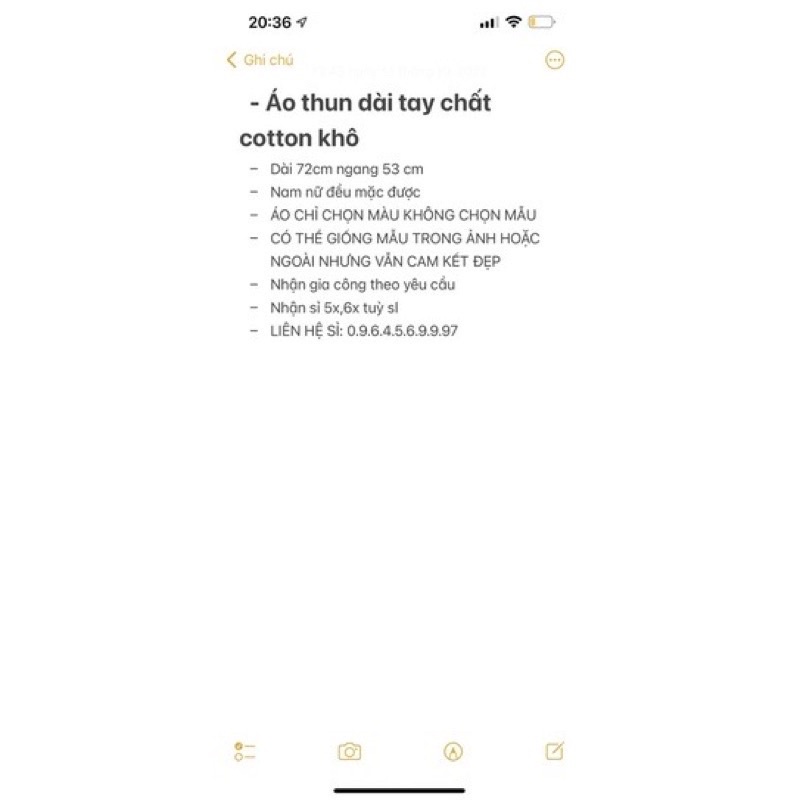 Áo thun dài tay cotton khô