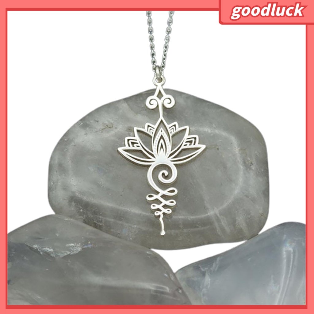 Chúc may mắn| Vòng cổ Hợp Kim Mặt Hoa Sen Phong Cách Trung Quốc