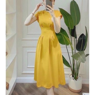 Đầm tay con xếp li eo 4 màu (kèm hình thật)