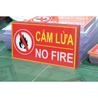 Bảng Cấm Lửa PCCC kích thước 16x40cm