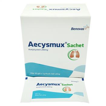 Cốm Aecysmux Sachet giúp giảm ho, loãng đờm cho trẻ em, người lớn - hộp 30 gói