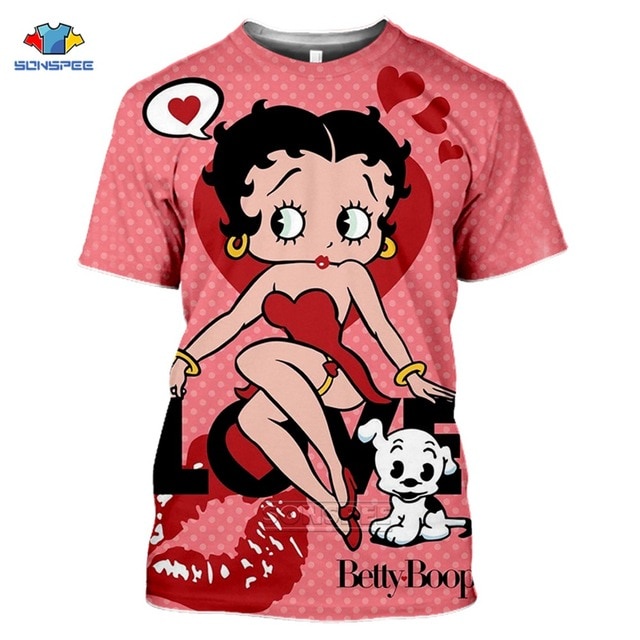 Áo Thun Nữ Tay Ngắn In Chữ betty boop Hoạt Hình Vui Nhộn h51