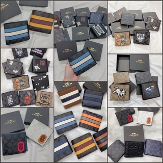 Ví ngắn coach da thật - ví mini đựng thẻ card - mua 1 được 2
