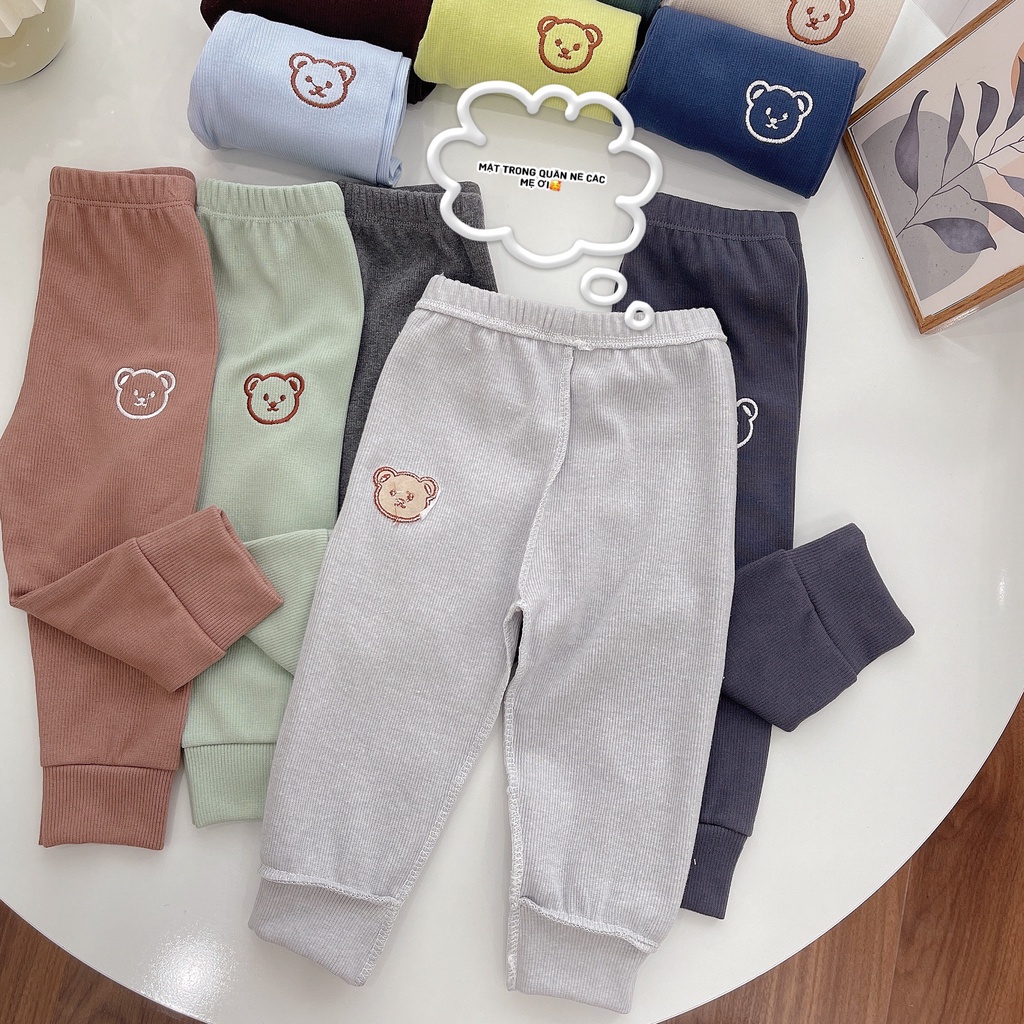 BÁN SỈ SET 5 QUẦN NỈ TĂM BÉ TRAI THÊU GẤU