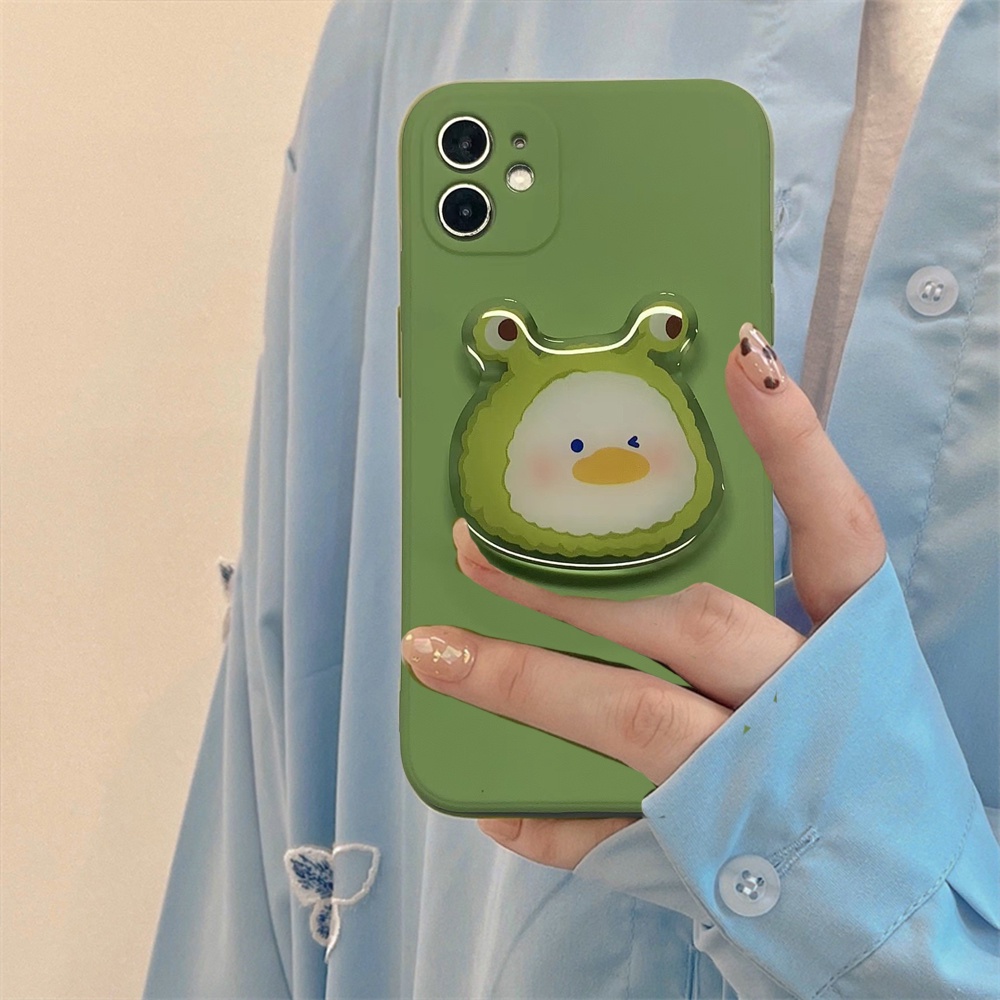 Ốp Điện Thoại TPU Mềm Chống Mồ Hôi In Hình Vịt Mắt To Cho IPhone 14 Pro Max 11 13 12 11 Pro Max X XS XR