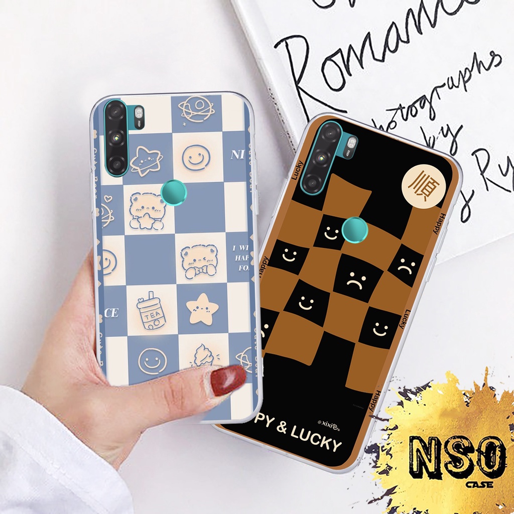 Ốp Vsmart Active 1 / Active 1 Plus / Active 3 In Hình Họa Tiết Ca Rô Kẻ trái tim đẹp dễ thương Hot Trend 2023
