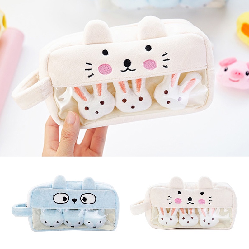 Túi Đựng Bút Bằng Vải Bông Sức Chứa Lớn Dễ Thương Vui Nhộn Đơn Giản
