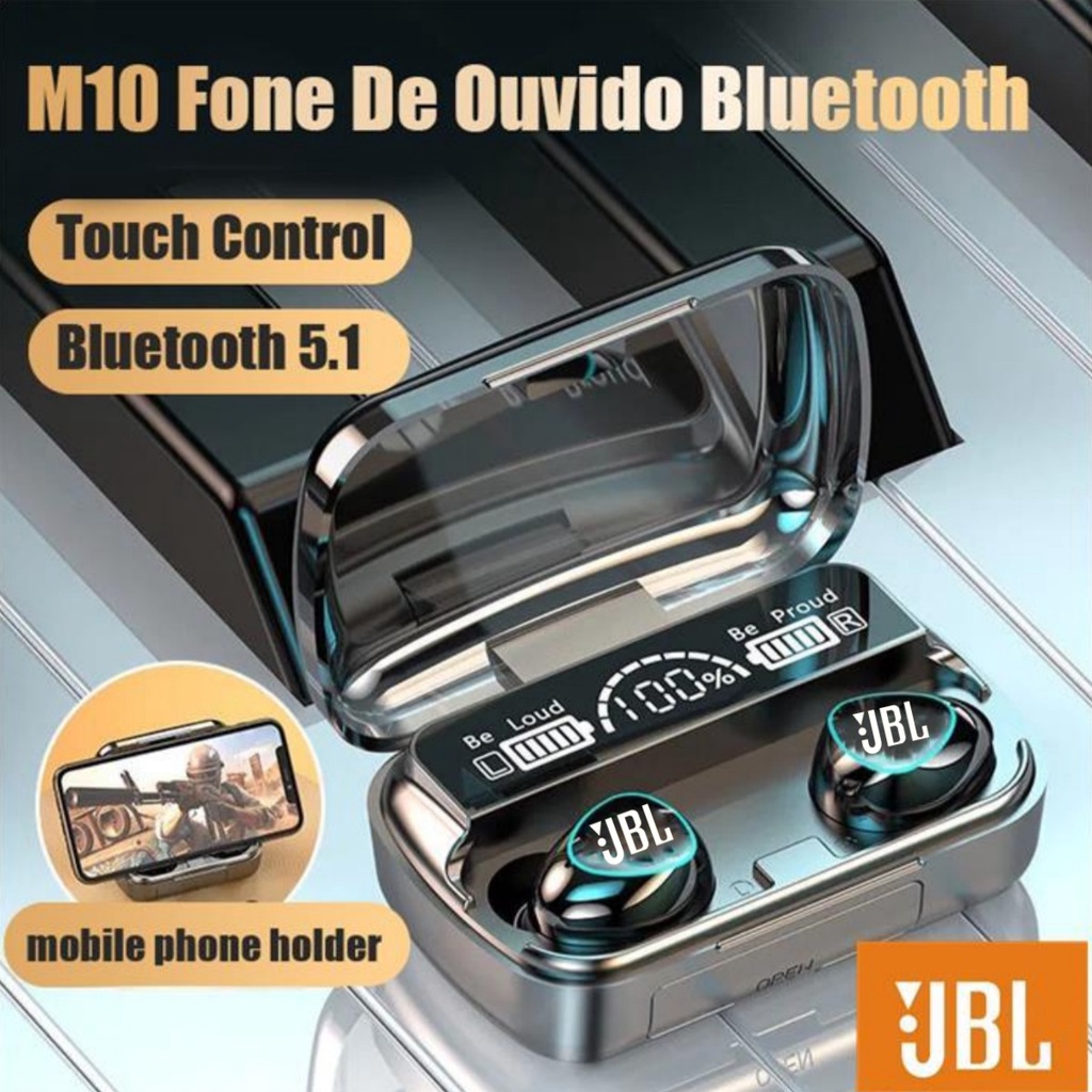 Tai Nghe Nhét Tai Bluetooth 5.1 jbl m10 Có Đèn LED Hiển Thị 2000mAh