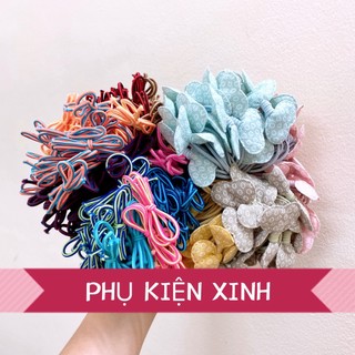 Bó 100 thun cột tóc, dây buộc tóc nhièu màu giá rẻ PKX