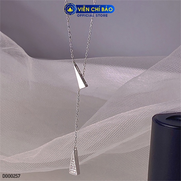Dây chuyền bạc nữ choker tam giác đính đá chất liệu bạc 925 thời trang phụ kiện trang sức Viễn Chí Bảo D000257