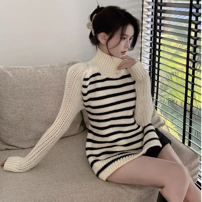 Áo Len Cổ Lọ Dày Dặn, Kiểu Dáng Cách Điệu Khoe Lưng Trần Quyến Rũ, Đường May Tỉ Mỉ Chắc Chắn 🕊️