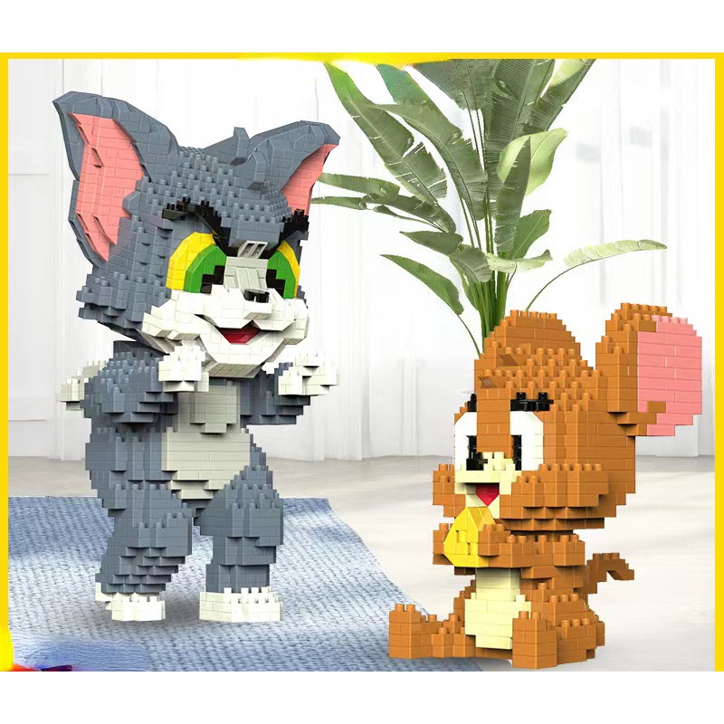 Đồ Chơi Lắp Ráp Tom Và Jerry Lắp ráp món quà khối xây dựng