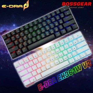 Bàn phím cơ E-DRA EK361W RGB V2 ( Không dây Bluetooth 5.0, LED RGB, Pin 2000 mA, Huano Switch )