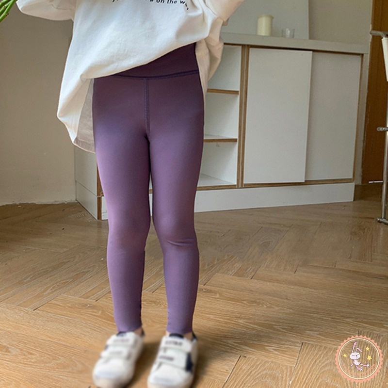 Quần Legging Co Giãn Màu Trơn Phong Cách Hàn Quốc Dành Cho Bé Gái