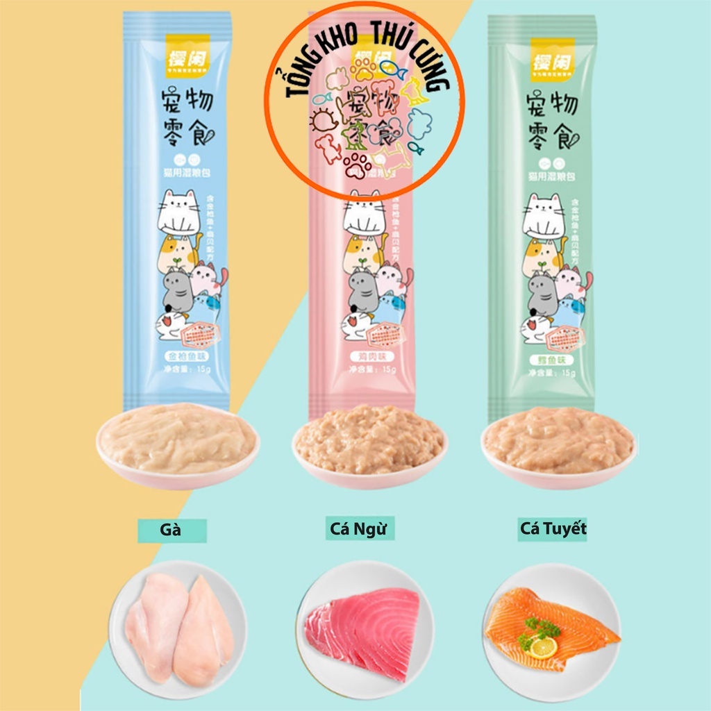 Súp thưởng Shizuka cho mèo, Bánh thưởng mèo giúp mượt lông, tiêu hóa tốt mùi vị tự nhiên rất hấp dẫn, giàu dưỡng chất