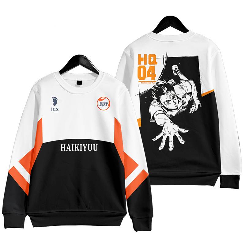 Áo Khoác Tay Dài Có Khóa Kéo In Họa Tiết Haikyuu 3D Thời Trang Cho Nam Và Nữ Mới