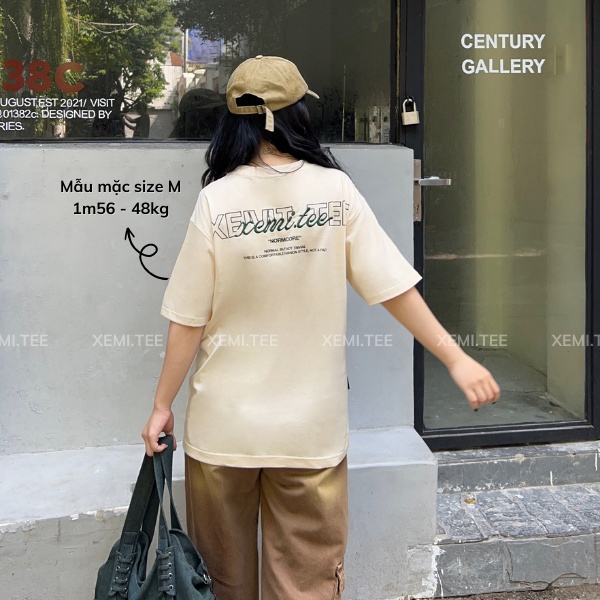 Áo thun local brand Xemi.tee form unisex dòng Signature Tee ver 1.0 giá rẻ màu kem