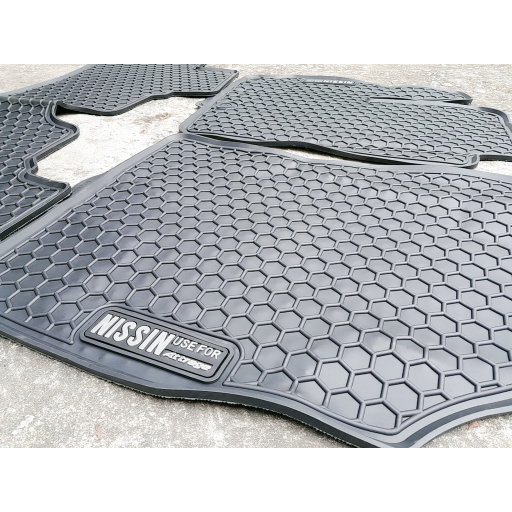 Thảm Sàn, Thảm Lót Sàn Cao Su Nissin Đúc Vân Tổ Ong Chuẩn Form Xe Missubishi Attrage