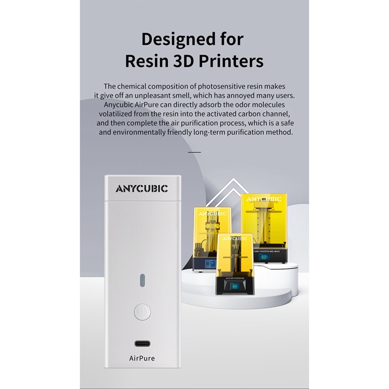 Tấm Lọc Không Khí Hiệu Quả ANYCUBIC Có Cổng Sạc USB Cho Photon Mono X 4K M3 Plus