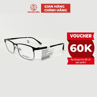 Gọng kính cận nam nữ nhung hiếu chữ nhật exfash 30271t titan cao cấp - lắp mắt kính theo yêu cầu