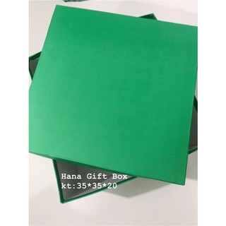 Hộp quà vuông màu xanh lá 3520 #HanaGiftBox