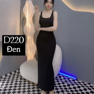 D220 - Đầm body 2 dây bảng to basic
