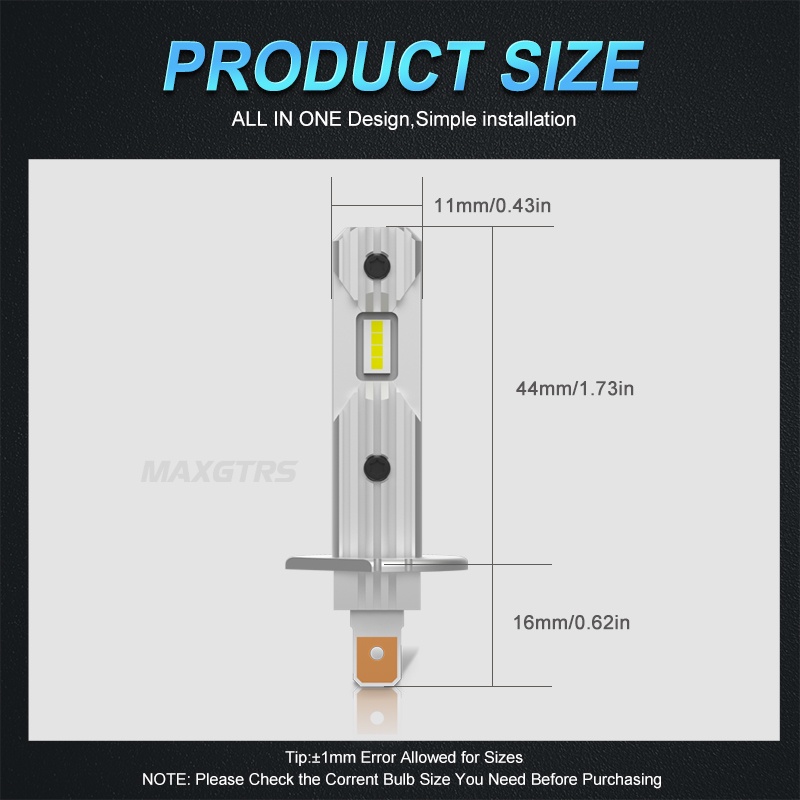 Set 2 Đèn led H1 60w DC 10V-18V 6500K / 4300K Ánh Sáng Trắng Dành Cho Ô Tô