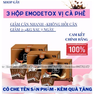 COMBO 3 HỘP CÀ PHÊ GIẢM CÂN GIẢM BÉO CẤP TỐC EMODETOX  chính hãng kèm quà