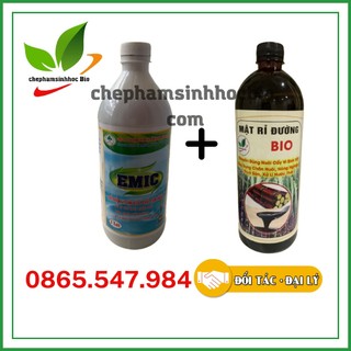 Combo vi sinh gốc EMIC và mật rỉ đường. Tưới tiêu cho nông nghiệp, xử lý rác thải, nước thải, ủ phân. Chai 1l