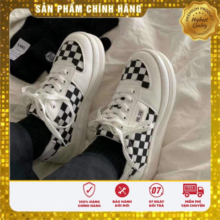 Giày Sport giới tính Ulzzang sọc Caro Đế bánh mỳ Vải Canvas siêu xinh giá rất mềm FLORA G10